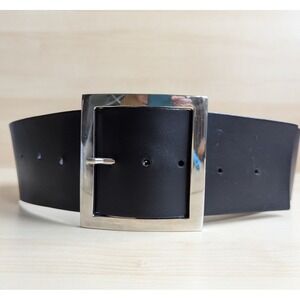 Made In France 3" Extra Wide Black Leather Waist‎ Belt Waist Training